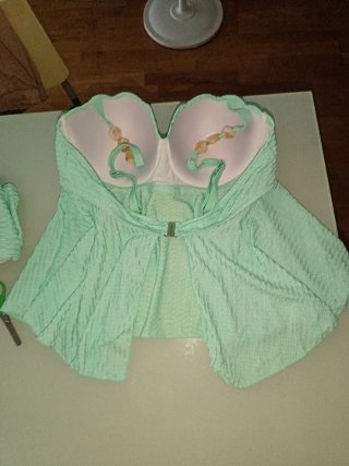 Bikini Talla Grande Verde y Blanco. 3xl. #SHEIN