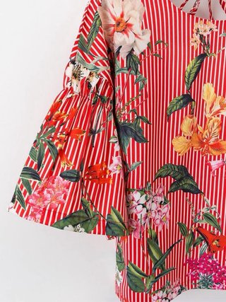 Blusa Zara flores rayas S