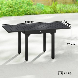 Mesa de jardín extensible
