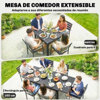 Mesa de jardín extensible