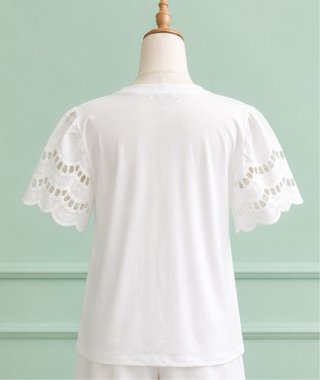 Blusa Natura Branca Manga Curta Renda