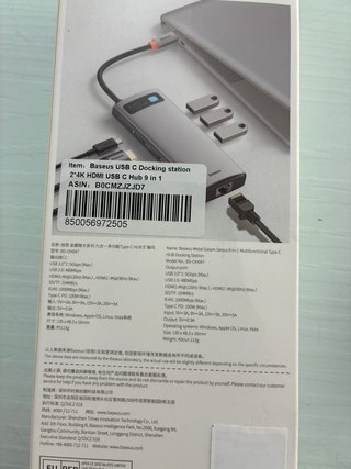 Docking station Baseus StarJoy Hub USB-C 9 in 1 4K 120Hz