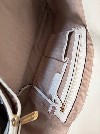 Borsa Michael Kors Jet Set Bianca con dettagli Oro