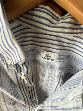 Camisas  Lacoste Verde Oliva y a rayas ,  Vintage
