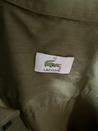 Camisas  Lacoste Verde Oliva y a rayas ,  Vintage