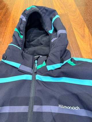 Chaqueta Klimanock Negra y Turquesa Rayas Niño.