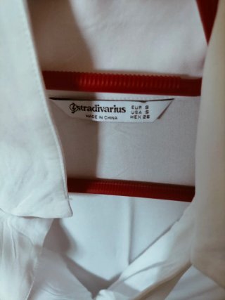 Blusa Stradivarius Blanca Manga Larga