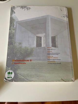 Libro matemáticas II. 2° bachillerato