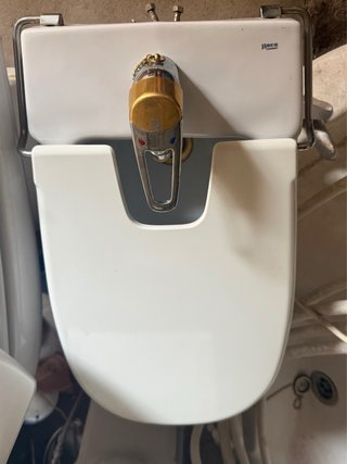 Bidé Roca Blanco y Dorado
