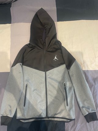 Sudadera Nike Jordan Gris y Negra con Cremallera