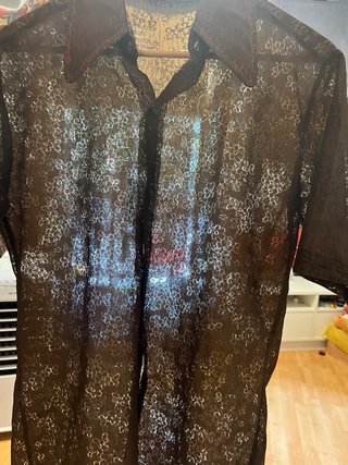 Camisa vintage encaje marrón Talla L