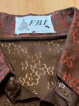 Camisa vintage encaje marrón Talla L