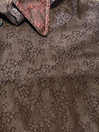 Camisa vintage encaje marrón Talla L