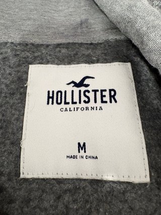 Sudadera Hollister Gris con Cremallera