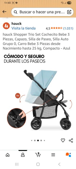 Carrito Trio Hauck Shopper Azul