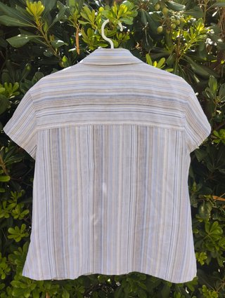 Camisa Benetton rayas azules manga corta mujer