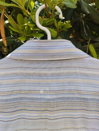 Camisa Benetton rayas azules manga corta mujer