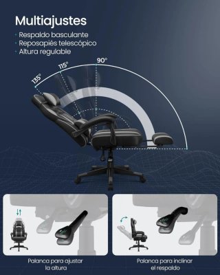 Silla Gamer Negra y Gris