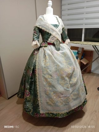 Traje de Fallera S XVIII Negro/Verde