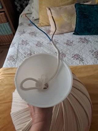 Lámpara de techo de bambú y tela, degradada en ros