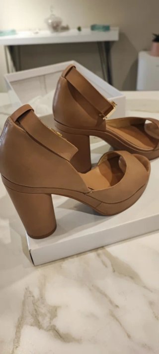 Sandalias tacón plataforma nude T.40