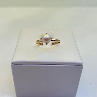 Anillo Oro 18kl con Perla Blanca
