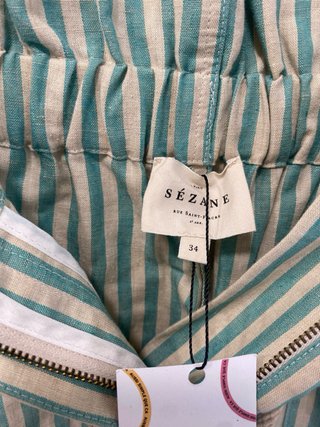 Pantalón rayas Sézane beige y verde T-Xs
