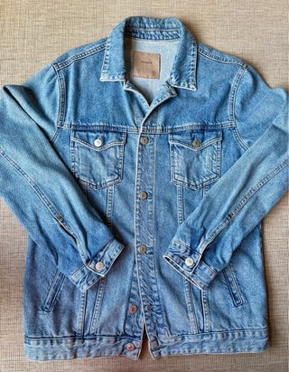 Chaqueta Vaquera Oversize Botones Plateados
