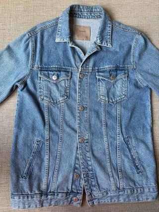 Chaqueta Vaquera Oversize Botones Plateados
