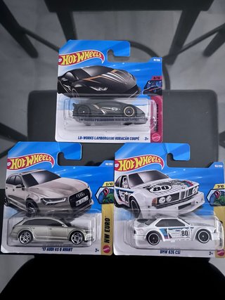 Lote 3 Coches Hot Wheels: Lamborghini, Audi, BMW