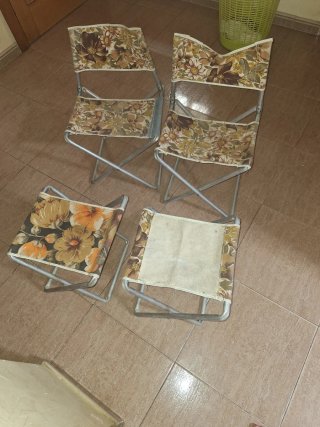 Set di 4 sedie da spiaggia pieghevoli a fiori