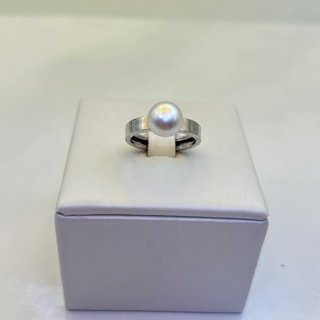 Anillo Oro Blanco 18kl con Perla