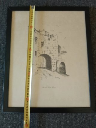Litografía Arco del Cristo Cáceres