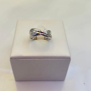 Anillo Oro Blanco 18kl con Circonitas