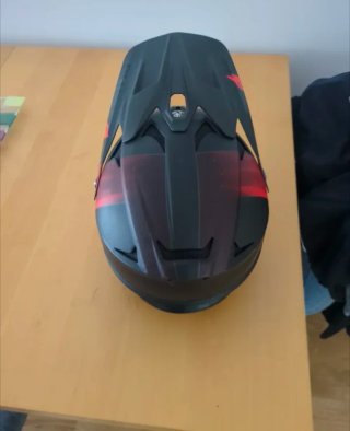 Casco Moto Cross Negro y Rojo talla M