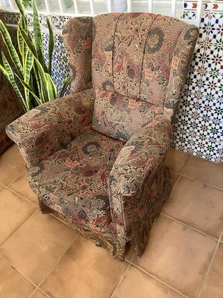 2 Sillones butaca de tela estampado.