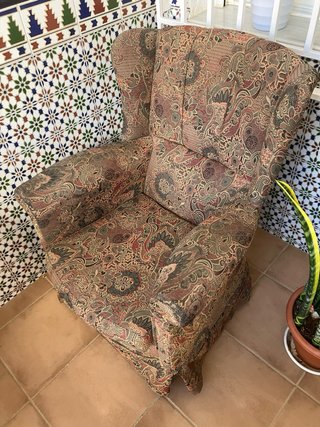 2 Sillones butaca de tela estampado.
