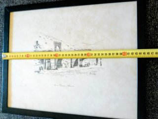 Litografía Puente Romano de Alcántara