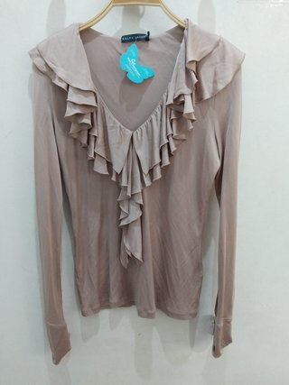 Blusa Ralph Lauren seda natural talla L