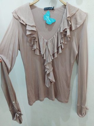 Blusa Ralph Lauren seda natural talla L
