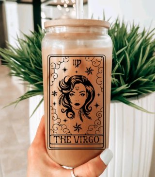 Vaso de vidrio con tapa de bambú