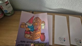 4 Vecchie Cartoline di Auguri di David Gnomo