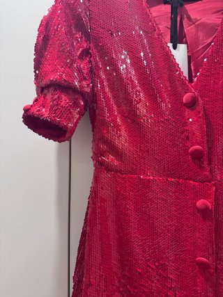 Vestido rojo lentejuelas Redondo Brand