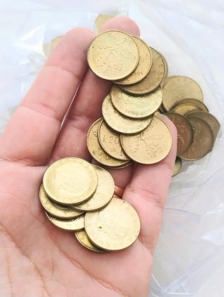 Lotto 100 monete 20 Lire Italiane