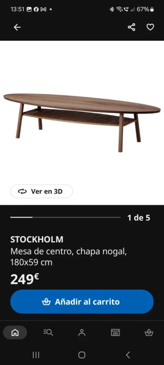 Mesa centro madera nogal Ikea Stockholm