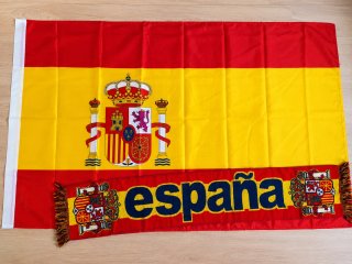 Pack Bandera y Bufanda España 93x120cm. Envío YA