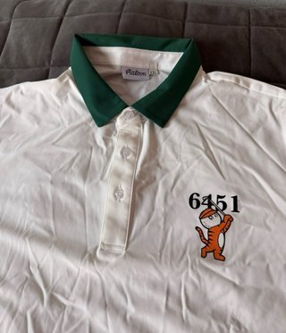 Polo Malbon Golf Blanco Verde Talla XL