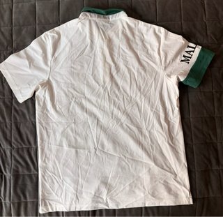 Polo Malbon Golf Blanco Verde Talla XL