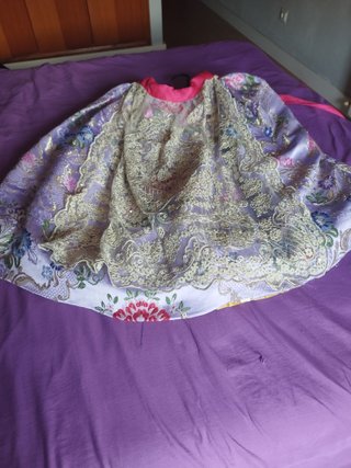 Traje de Fallera Morado y Dorado