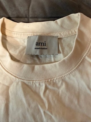 AMI Paris Camiseta Blanca Logo Negro Talla L